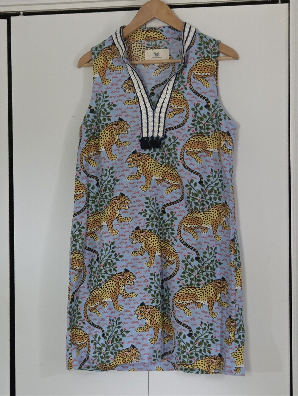 Printfresh Blue Leopard Botanical Shift Dress - Picture 2 of 5